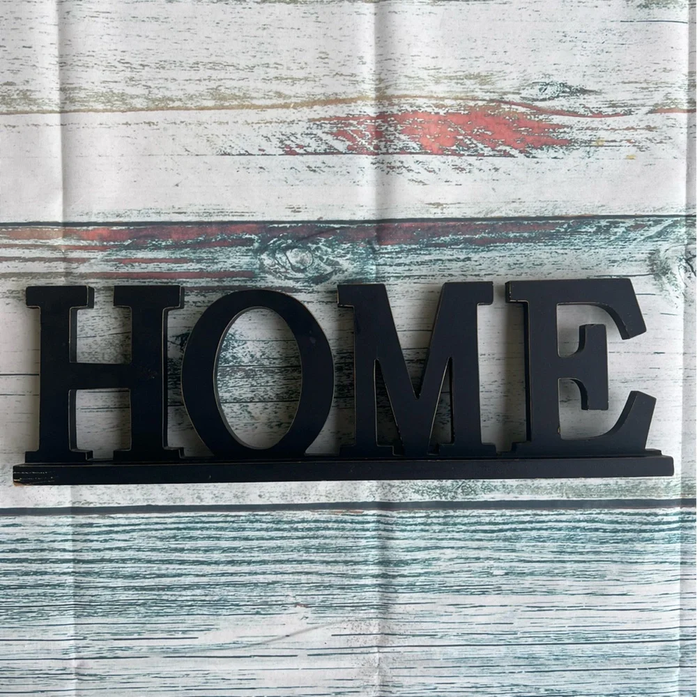 Black HOME Standing Decor with clips for Photos or Notes